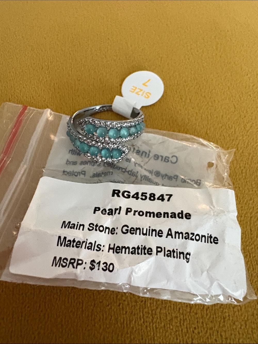 Pearl Promenade Amazonite Wrap Ring in Turquoise